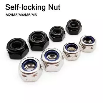 10 шт. M2 M3 M4 M5 M6 самоконтрящаяся гайка из нержавеющей стали 304, вставка, контргайка, новая контргайка, крепеж