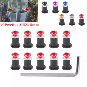 10 шт. M5X15 мм болты для ветрового стекла обтекатель винт гайка крепеж для Suzuki GSXR GSX-R600 750 1000 HONDA BMW KAWASAKI SUZUKI красный
