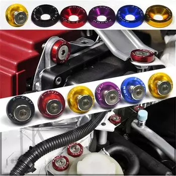 10 шт. M6 автомобильные модифицированные шестигранные крепежи шайба крыла бампер двигатель вогнутые винты шайба крыла номерной знак болты автомобильный стиль