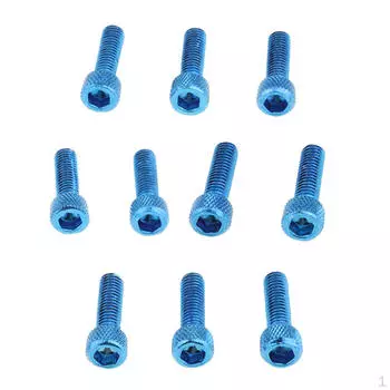 10 шт. M6 x 20 мм, алюминиевый болт с шестигранной головкой, винты с головкой под торцевой ключ, синие