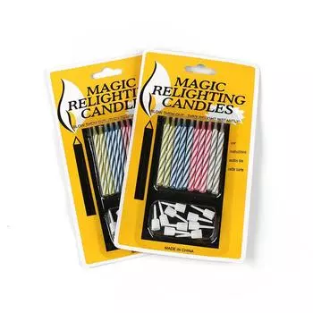 10 шт. магических свечей для повторного зажигания на день рождения, новинка, свечи-трюки для вечеринки по случаю дня рождения, Дня смеха, рождественского праздника, розыгрыша