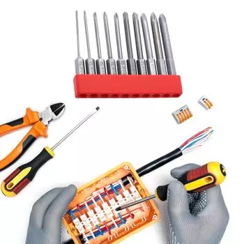 10 шт. Магнитная крестовая отвертка бит PH00 PH0 PH1 PH2 Гайковерты 65 мм для розетки, выключателя, электроинструмента электрика