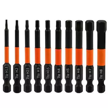 10 шт. Магнитная пневматическая отвертка с шестигранной головкой, электрическая отвертка, дрель, инструмент электрика Imperial
