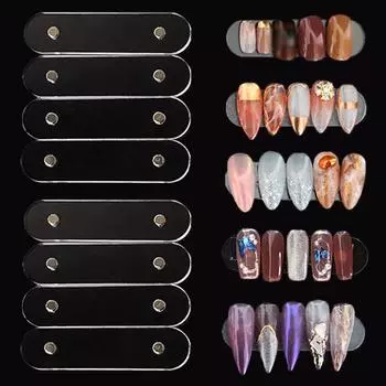 10 шт. магнитные полоски для полки для демонстрации ногтей, акриловый держатель для накладных ногтей, гель-лак для ногтей, демонстрационная палитра, инструмент для маникюра
