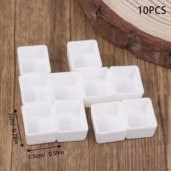 10 шт. Магнитные полукюветы для акварельных тюбиков, подпаковка, жестяная коробка, палитра, инструменты для рисования, художественные принадлежности белый