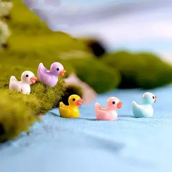 10 шт. Маленькая желтая уточка кулон мох микро ландшафт украшения смоляные поделки