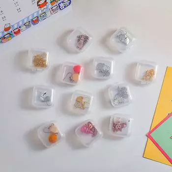 10 шт. маленькие коробочки квадратные прозрачные серьги пластиковая коробка футляр для хранения ювелирных изделий