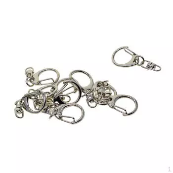 10 шт., маленький поворотный ремешок из сплава, карабин с застежкой-лобстером, брелок для ключей