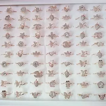 10 шт., маленькое кольцо со стразами для девочек, простое, темпераментное, украшение для рук на указательный палец