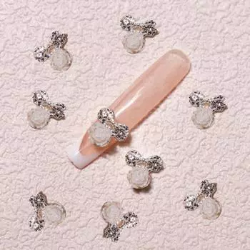 10 шт. Маникюр для ногтей, блестящие трехмерные, легко вставляемые подвески, роскошный съемный декор для ногтей, бабочка, камелия, ноготь фиолетовый