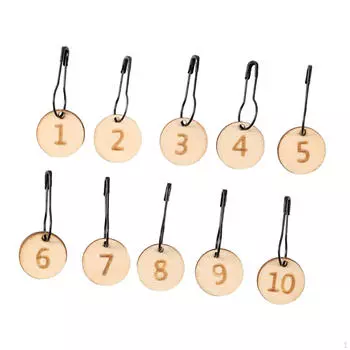 10 шт. маркеров петель 1-10 номеров деревянные маркерные кольца для вязания крючком для ткачества