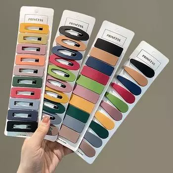 10 шт., матовые заколки для девочек, прямоугольные, овальные, квадратные, заколки для волос A6