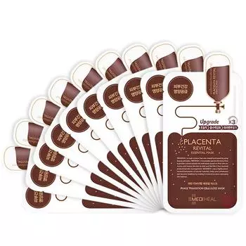 10 шт. MediHeal Clinic Placenta Revital Essential Mask Pack Sheets Сделано в Корее