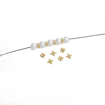 10 шт. медные бусины со средним отверстием, квадратные цветочные перегородки для изготовления ювелирных изделий своими руками, аксессуары для рукоделия 7x7mm