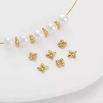 10 шт. медные необычные космические бусины для браслета, ожерелья, изготовления ювелирных изделий своими руками 6x6mm 10pcs золотой