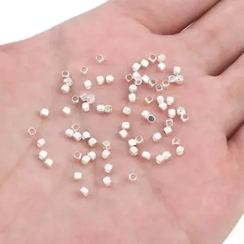 10 шт. медные шариковые бусины квадратной огранки для изготовления ювелирных изделий своими руками, аксессуары для рукоделия 2x2x1.4mm