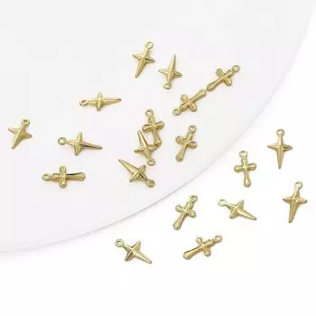 10 шт медный одинарный подвесной крест для изготовления ювелирных изделий своими руками, аксессуары для рукоделия 7x12mm