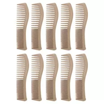 10 шт., мелкая широкая расческа с круглыми зубьями из пшеничной соломы, портативный набор расчесок для укладки волос для дома и путешествий
