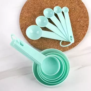 10 шт. мерная ложка, удобная ручка, многофункциональный мерный стакан, легко чистящиеся измерительные инструменты для домашней кухни A светло-зеленый