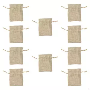 10 шт. мешковина для хранения ювелирных изделий мешочки для подарков деревенский подарочный шнурок 13cmx18cm
