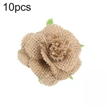 10 шт. мешковины рождественские цветы розы ручной работы DIY деревенский свадебный рождественский декор для вечеринки