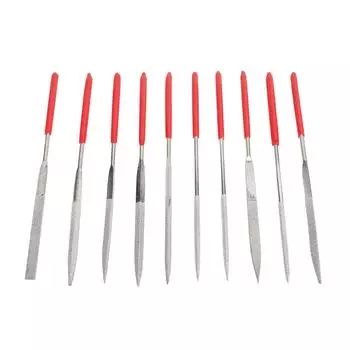 10 шт. Металлическая пилочка для ногтей, набор инструментов для ногтей, красная резиновая насадка, многоцелевой небольшой металлический набор пилочек для дома