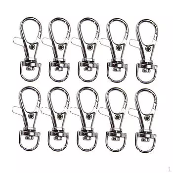 10 шт., металлическая поворотная застежка-карабин, карабин, брелок, кольцо, ремешок, сумка для уличного рюкзака