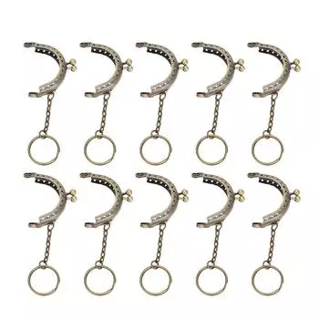 10 шт. металлическая рамка для кошелька с застежкой-поцелуем бронзовый тон ретро-цепочка-полукруг своими руками 5 см