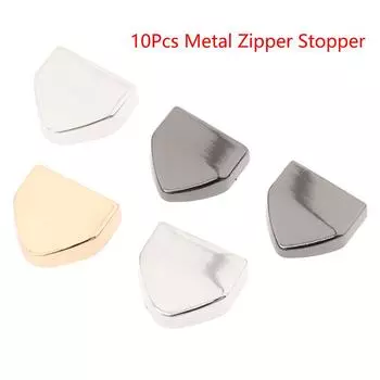 10 шт. металлическая застежка-молния, хвостовая застежка-молния, стопорная заглушка, головка с винтом, сделай сам, швейная кожаная фурнитура, ремесло серебряный