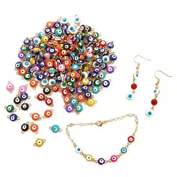 10 шт., металлические эмалированные подвески в виде глаз, подвеска для серег, браслетов, DIY ювелирных изделий, аксессуары 01 6mm королевский синий