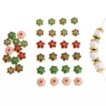 10 шт., металлические цветки сливы, подвески, свободные бусины-разделители для изготовления ювелирных изделий, браслет, ожерелье 7mm зелёный