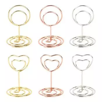 10 шт. Металлические держатели для карточек, фотоклипсы, подставки для свадебных номеров столов, подставки для табличек с именами для свадеб, дней рождения, вечеринок, украшений для дома