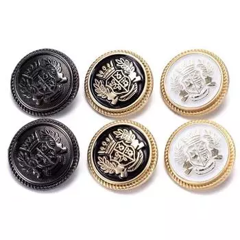 10 шт. Металлические кнопки для рукоделия, кнопки для самостоятельного изготовления, декоративные пуговицы для шитья, выкройка короны для одежды 15mm чёрный/золотой