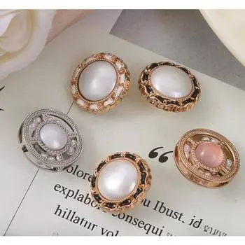 10 шт. Металлические перламутровые пуговицы с высоким носком, золотистые декоративные пуговицы для рубашки, кардигана, пуговицы для манжет, пряжки для воротника, юбки, кардигана, маленькие пуговицы MC0056 18MM black