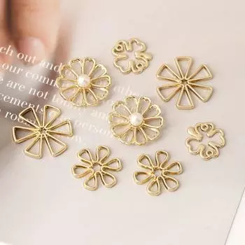 10 шт. металлические подвески с цветком для изготовления ювелирных изделий, аксессуары для браслетов, ювелирные изделия своими руками 1212mm золотой