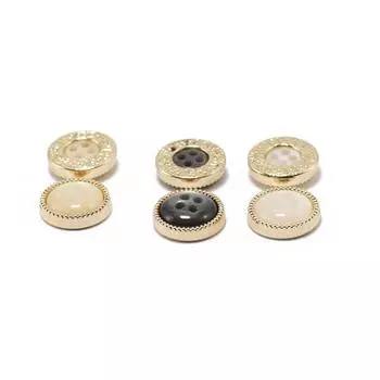 10 шт. Металлические пуговицы с 4 отверстиями 12 мм круглые золотистые пуговицы для свитера, рубашки, юбки, швейные принадлежности 12mm бежевый