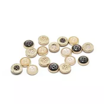 10 шт. Металлические пуговицы с 4 отверстиями 12 мм круглые золотистые пуговицы для свитера, рубашки, юбки, швейные принадлежности 12mm бежевый
