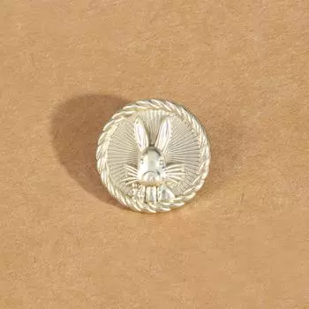 10 шт. Металлические трехмерные рельефные пуговицы в виде кролика для женской одежды, пальто, костюма, круглые высококачественные пуговицы, универсальные пуговицы для свитера 18Mm gold