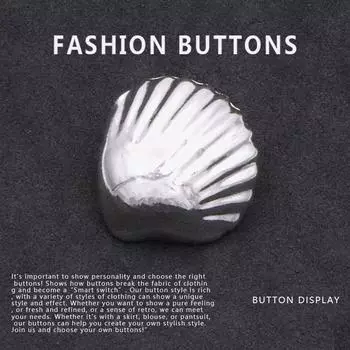 10 шт. металлических пуговиц высокого класса, изысканное пальто, кардиган, свитер, тренч, пуговицы для одежды Daquan Silver white shell * 25MM
