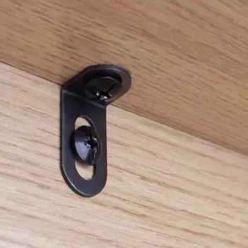 10 шт. металлических угловых скобок, прямоугольных L-образных скоб, соединительных скоб, черная опорная пластина для обшивки вагонкой