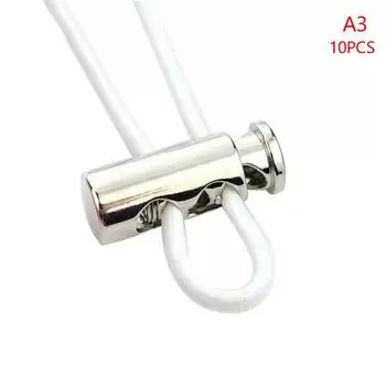 10 шт., металлический черный шнур, пружинная застежка, стопор с двумя отверстиями, шнурок