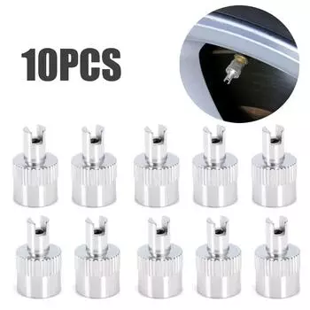 10 шт. металлический колпачок клапана с прорезью и съемником сердечника клапана, колпачки для колес для автомобилей, мотоциклов, велосипедов, колпачки для ниппелей, автомобильные аксессуары жёлтый