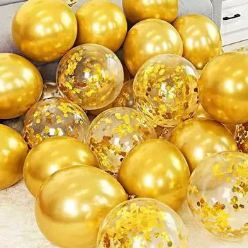 10 шт. металлический шар + 10 шт. воздушный шар с блестками, комбинация, украшение для дня рождения, свадьбы, вечеринки 10pcs+10pcs