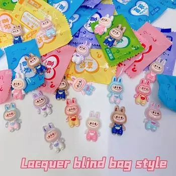 10 шт. Милая мультяшная случайная кукла Лабубу, смоляная глухая коробка, игрушка-сюрприз, кукла, игрушки, креативные украшения своими руками, аксессуары, детские подарки