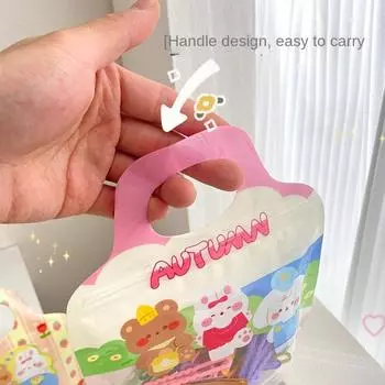 10 шт. Милая мультяшная сумка-тоут, сумка для закусок, печенья, самозапечатывающиеся упаковочные пакеты, водонепроницаемая сумка для хранения, подарочная сумка для рук