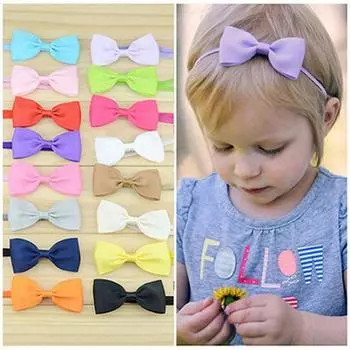 10 шт., милая повязка на голову с бантом для маленьких девочек, повязка для волос для новорожденных, головной убор, головной убор
