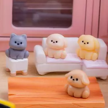 10 шт. милые фигурки щенков для автомобилей, офиса, дома, украшения, куклы, украшения, поделки, подарок