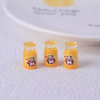 10 шт. Милые Имитация Прозрачная Бутылочка Молока Кукольный Домик Игрушки Миниатюрные Украшения Украшение Дома Девочковый Смоляной Аксессуар Детский Подарок