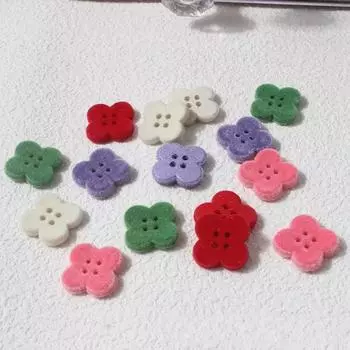 10 шт. милые мини-кнопки с четырьмя листочками клевера для девочек, свитеров, кардиганов, носков, художественные пуговицы для самостоятельного изготовления, аксессуары для шитья одежды 17.5mm белый