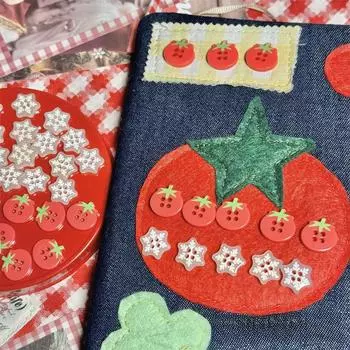 10 шт. милые мультяшные пластиковые пуговицы в виде помидора и снежинки для детского пальто, кардигана, сделай сам, декоративная пуговица для девочек, детская одежда, швейные принадлежности